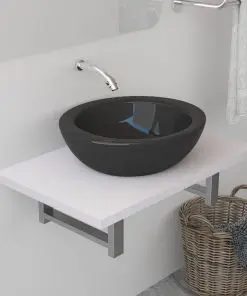 vidaXL Bathroom Wall Shelf for Basin White 60x40x16.3 cm