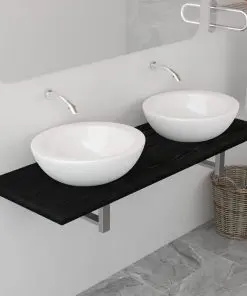 vidaXL Bathroom Furniture Black 120x40x16.3 cm