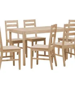 vidaXL 7 Piece Dining Set Solid Acacia Wood