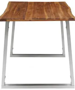 vidaXL 3 Piece Dining Set Solid Acacia Wood Brown