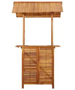 vidaXL Outdoor Bar Table with Rooftop 122x106x217 cm Solid Acacia Wood