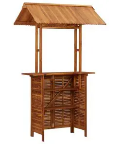 vidaXL Outdoor Bar Table with Rooftop 122x106x217 cm Solid Acacia Wood