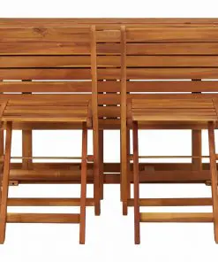 vidaXL Balcony Planter Table with 2 Bistro Chairs Solid Acacia Wood