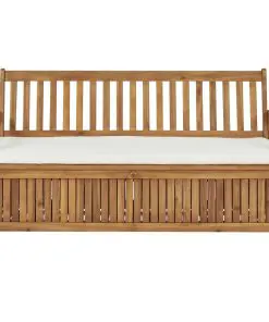 vidaXL Storage Bench with Cushion 148 cm Solid Acacia Wood