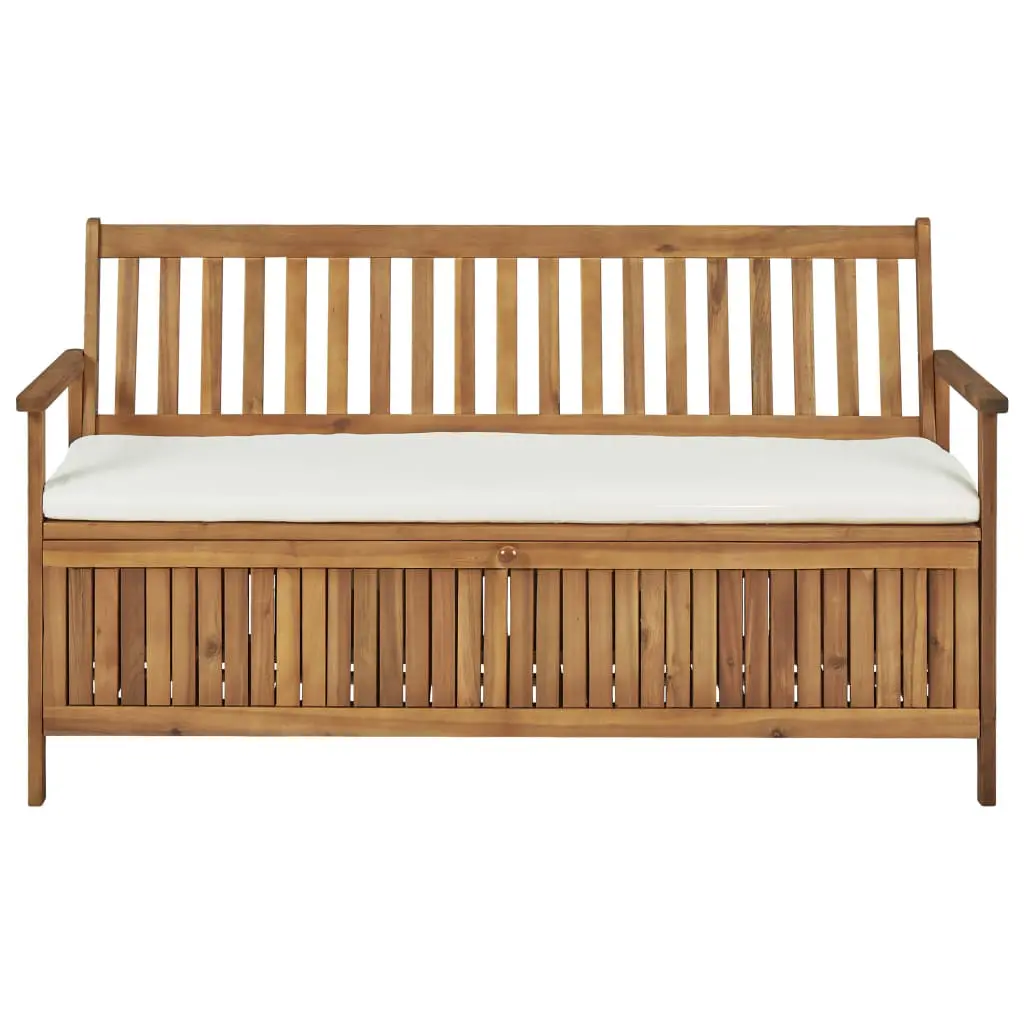 vidaXL Storage Bench with Cushion 148 cm Solid Acacia Wood