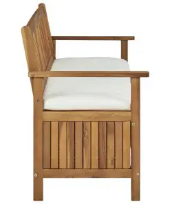 vidaXL Storage Bench with Cushion 148 cm Solid Acacia Wood