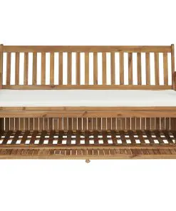 vidaXL Storage Bench with Cushion 148 cm Solid Acacia Wood