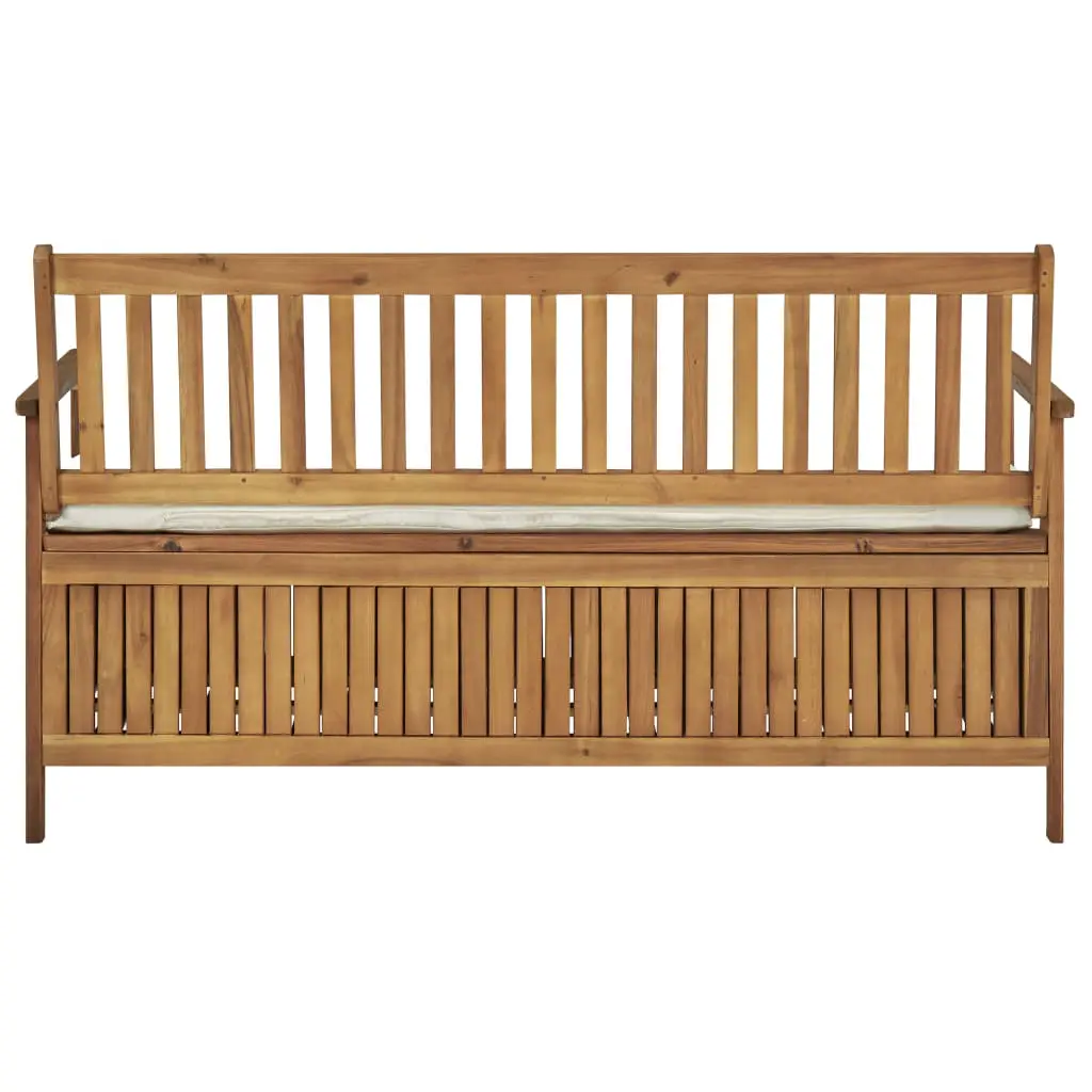 vidaXL Storage Bench with Cushion 148 cm Solid Acacia Wood