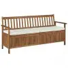 vidaXL Storage Bench with Cushion 170 cm Solid Acacia Wood vidaXL Storage Bench with Cushion 170 cm Solid Acacia Wood