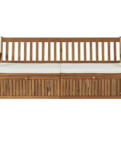 vidaXL Storage Bench with Cushion 170 cm Solid Acacia Wood