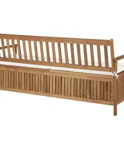 vidaXL Storage Bench with Cushion 170 cm Solid Acacia Wood