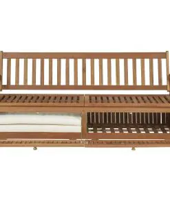 vidaXL Storage Bench with Cushion 170 cm Solid Acacia Wood