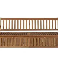 vidaXL Storage Bench with Cushion 170 cm Solid Acacia Wood