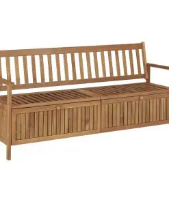 vidaXL Storage Bench with Cushion 170 cm Solid Acacia Wood