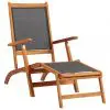 vidaXL Sun Lounger Solid Acacia Wood and Textilene