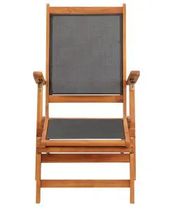 vidaXL Sun Lounger Solid Acacia Wood and Textilene