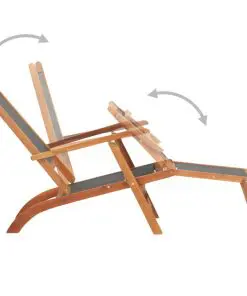 vidaXL Sun Lounger Solid Acacia Wood and Textilene