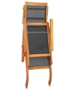 vidaXL Sun Lounger Solid Acacia Wood and Textilene