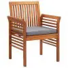 vidaXL Garden Dining Chair with Cushion Solid Acacia Wood