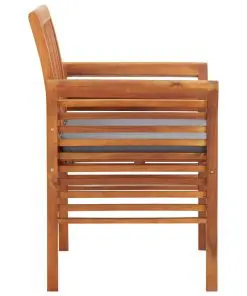 vidaXL Garden Dining Chair with Cushion Solid Acacia Wood