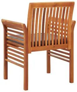 vidaXL Garden Dining Chair with Cushion Solid Acacia Wood