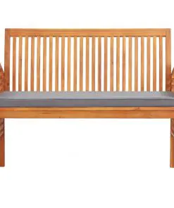 vidaXL 2-Seater Garden Bench with Cushion 120 cm Solid Acacia Wood