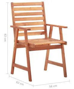 vidaXL Outdoor Dining Chairs 3 pcs Solid Acacia Wood