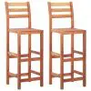 vidaXL Bar Chairs 2 pcs Solid Acacia Wood vidaXL Bar Chairs 2 pcs Solid Acacia Wood