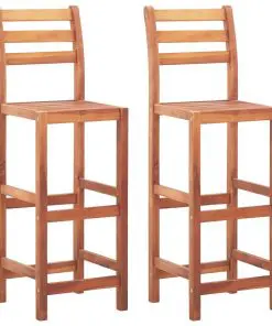 vidaXL Bar Chairs 2 pcs Solid Acacia Wood