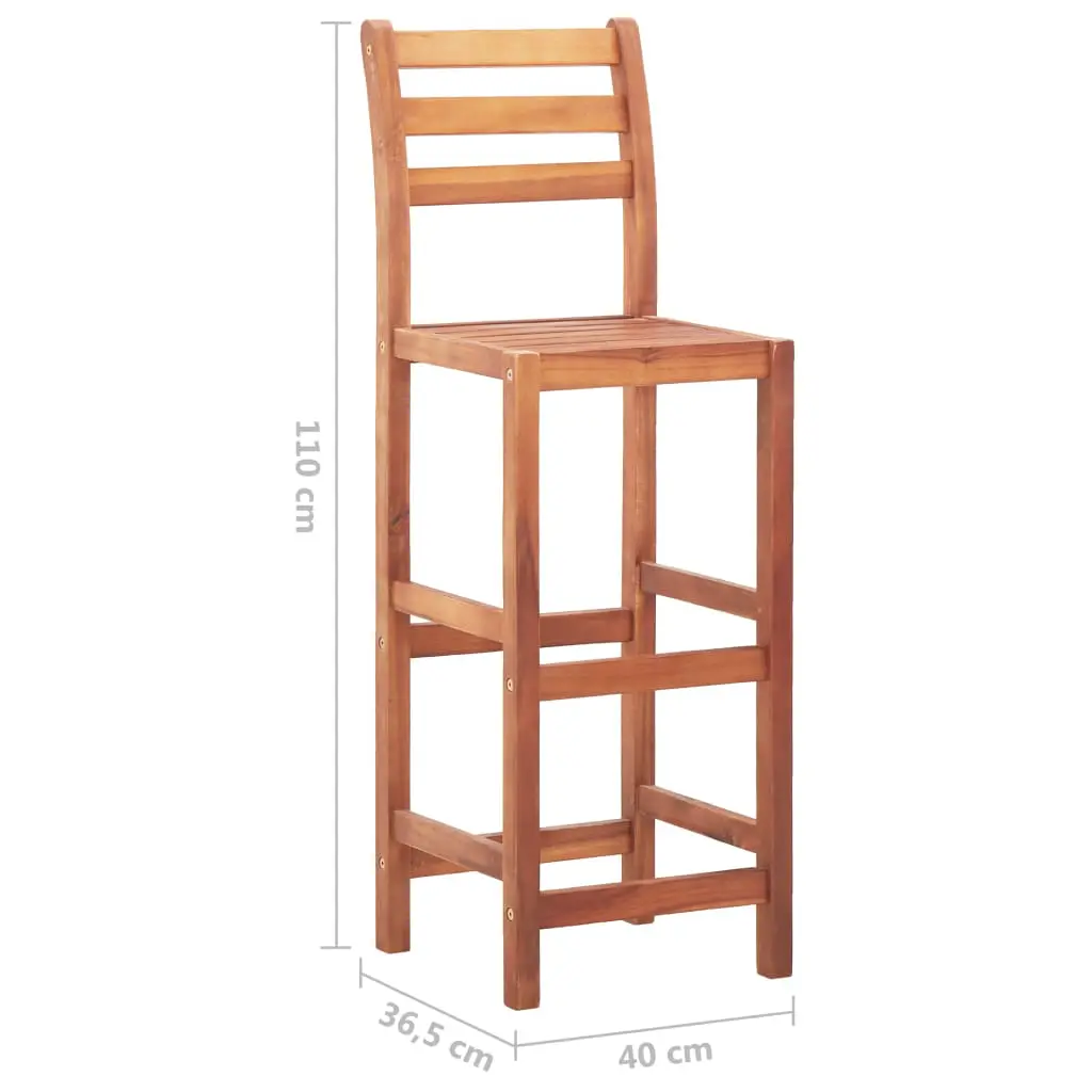 vidaXL Bar Chairs 2 pcs Solid Acacia Wood