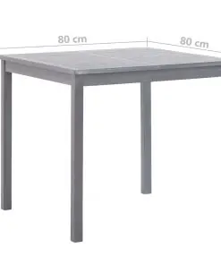 vidaXL Garden Table Grey 80x80x74 cm Solid Acacia Wood