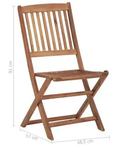 vidaXL Folding Outdoor Chairs 4 pcs Solid Acacia Wood