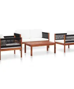 vidaXL 4 Piece Garden Lounge Set Solid Acacia Wood
