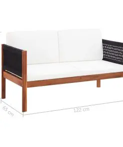 vidaXL 4 Piece Garden Lounge Set Solid Acacia Wood