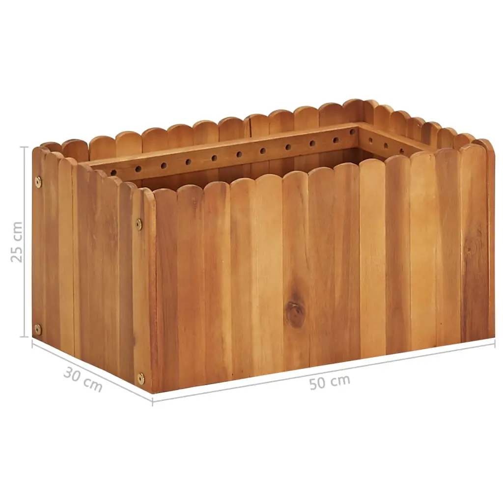 vidaXL Garden Planter 50x30x25 cm Solid Acacia Wood