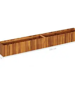 vidaXL Garden Planter 200x30x25 cm Solid Acacia Wood