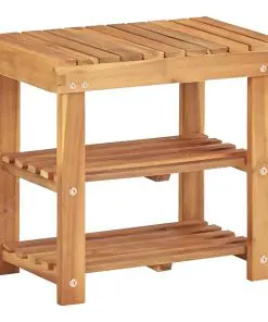 vidaXL Shoe Rack 50x32x45 cm Solid Acacia Wood