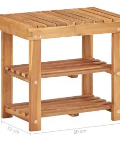 vidaXL Shoe Rack 50x32x45 cm Solid Acacia Wood