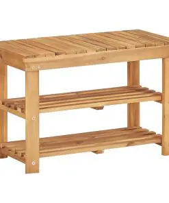 vidaXL Shoe Rack 70x32x46 cm Solid Acacia Wood