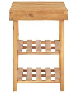 vidaXL Shoe Rack 70x32x46 cm Solid Acacia Wood