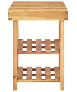 vidaXL Shoe Rack 90x32x46 cm Solid Acacia Wood