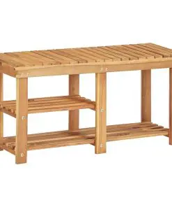 vidaXL Shoe Rack 90x32x46 cm Solid Acacia Wood