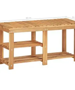 vidaXL Shoe Rack 90x32x46 cm Solid Acacia Wood