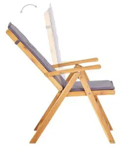 vidaXL Reclining Garden Chairs 2 pcs Brown Solid Acacia Wood