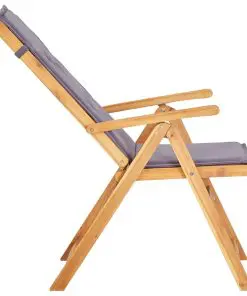 vidaXL Reclining Garden Chairs 2 pcs Brown Solid Acacia Wood