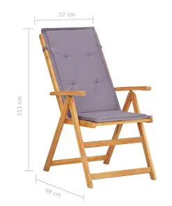 vidaXL Reclining Garden Chairs 2 pcs Brown Solid Acacia Wood