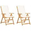 vidaXL Reclining Garden Chairs 2 pcs Brown Solid Acacia Wood