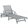 vidaXL Garden Sun Lounger Grey Solid Acacia Wood