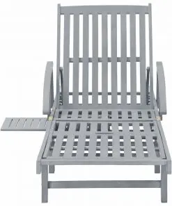 vidaXL Garden Sun Lounger Grey Solid Acacia Wood