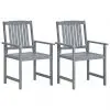 vidaXL Garden Chairs 2 pcs Grey Solid Acacia Wood